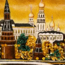 Картина из янтаря "Кремль. Вечерняя Москва"