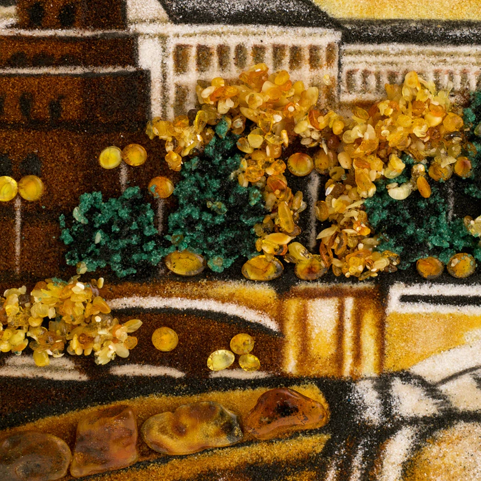 Amber painting "The Kremlin. Evening"