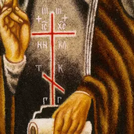 Икона из янтаря "Преподобный Сергий Радонежский"