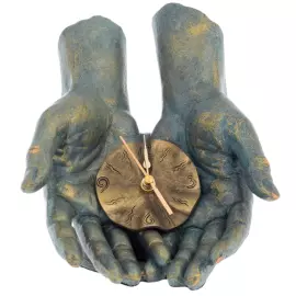 Sculpture with clock "Time in your hands" (Time in your hands)