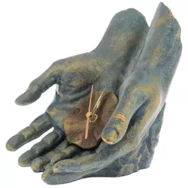 Sculpture with clock "Time in your hands" (Time in your hands)