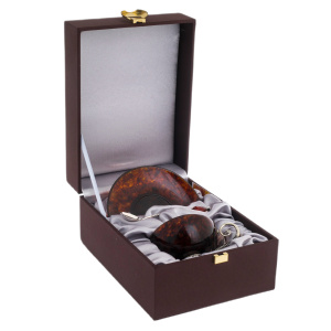Antique Dark amber and bronze tea set