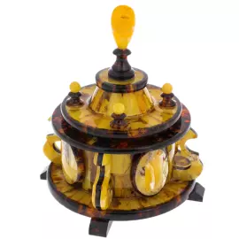Шкатулка из янтаря "Вавилон" круглая