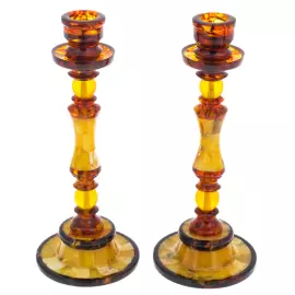 Amber candle holder set "Para"