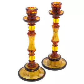 Amber candle holder set "Para"