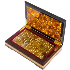 Домино из янтаря "Классика" в шкатулке