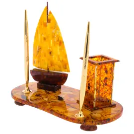 Настольный набор из янтаря "Венеция" с ручками