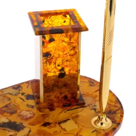 Настольный набор из янтаря "Венеция" с ручками