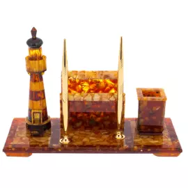 Настольный набор из янтаря "Рим. Маяк"