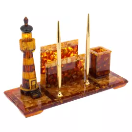 Настольный набор из янтаря "Рим. Маяк"