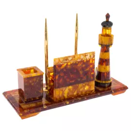 Настольный набор из янтаря "Рим. Маяк"