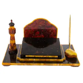Настольный набор из янтаря "Император. Маяк"
