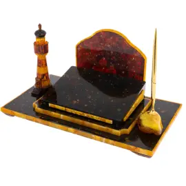 Настольный набор из янтаря "Император. Маяк"