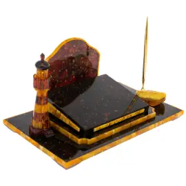 Настольный набор из янтаря "Император. Маяк"