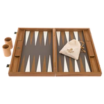 Backgammon made of eco-leather and wood "Manopoulos" grey