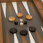 Backgammon made of eco-leather and wood "Manopoulos" grey