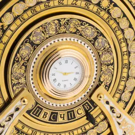 Часы "Вечный календарь" на подставке из нефрита, Златоуст