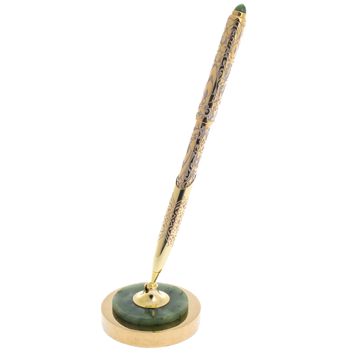 "Patterned" pen on a jade stand, Zlatoust