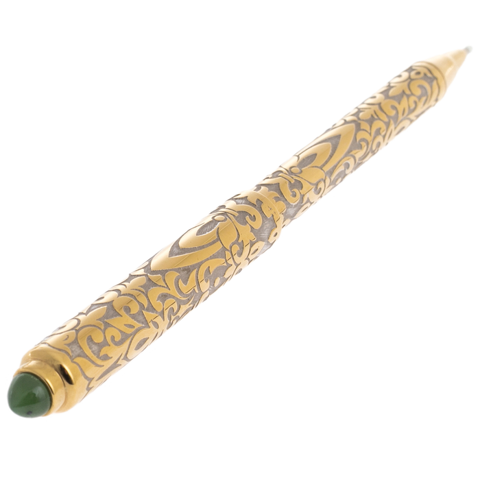 "Patterned" pen on a jade stand, Zlatoust