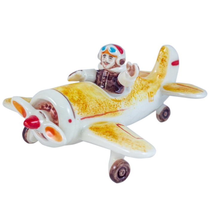 Елочная игрушка из фарфора "Самолет И-16"