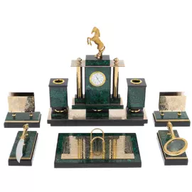Malachite desk set "Horse" Zlatoust