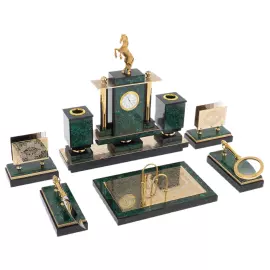 Malachite desk set "Horse" Zlatoust