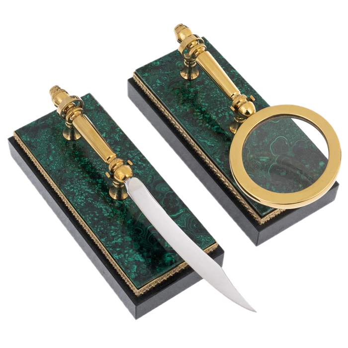 Malachite desk set "Horse" Zlatoust