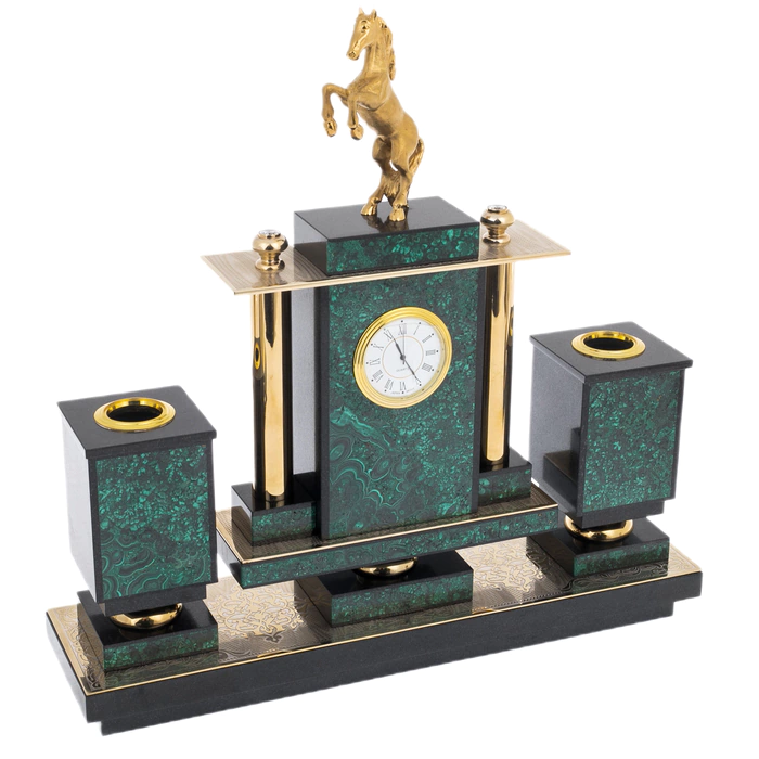 Malachite desk set "Horse" Zlatoust