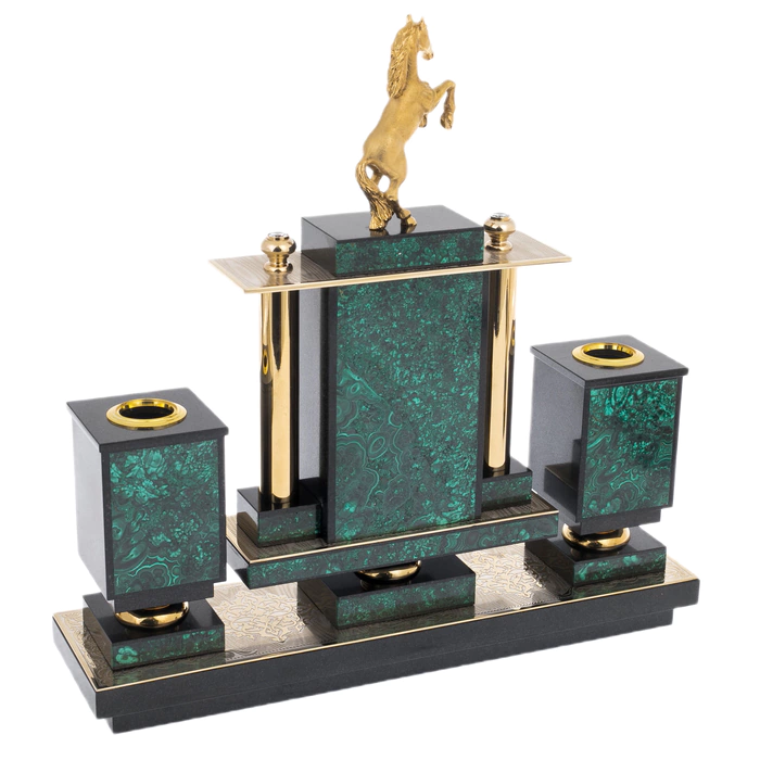 Malachite desk set "Horse" Zlatoust