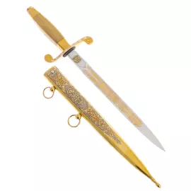 Кортик сувенирный "Морской. Герб РФ" светлая рукоять, Златоуст