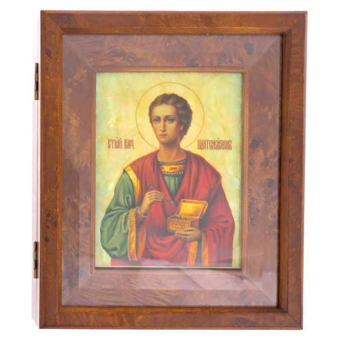 Icon on natural mother-of-pearl "Saint Panteleimon" in Kyoto