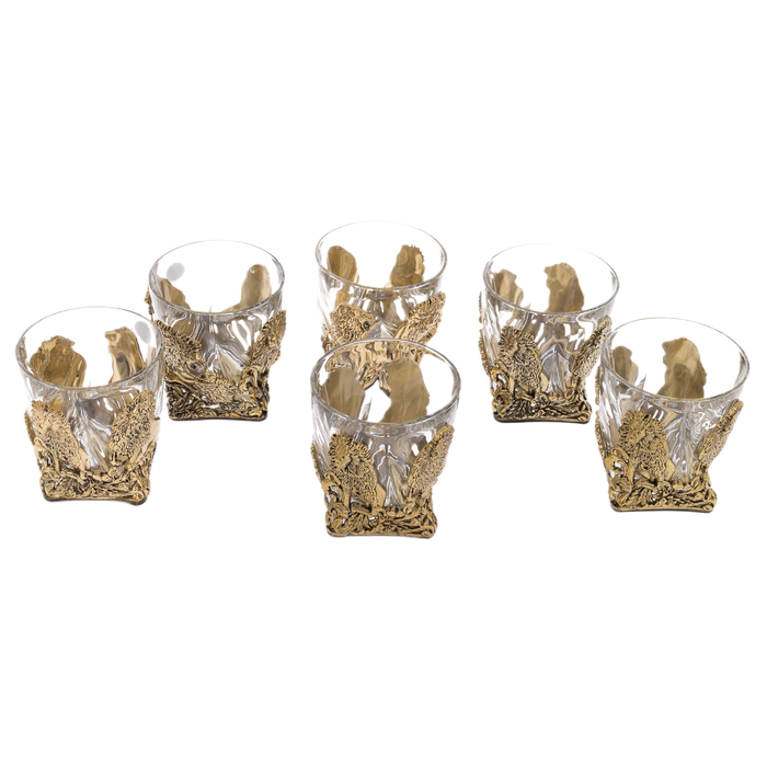 Set of whiskey glasses "Lions" for 6 people, in a gift box