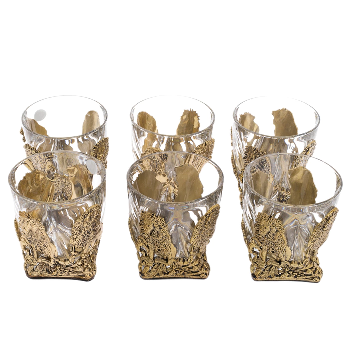 Set of whiskey glasses "Lions" for 6 people, in a gift box