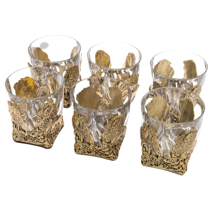 Set of whiskey glasses "Lions" for 6 people, in a gift box