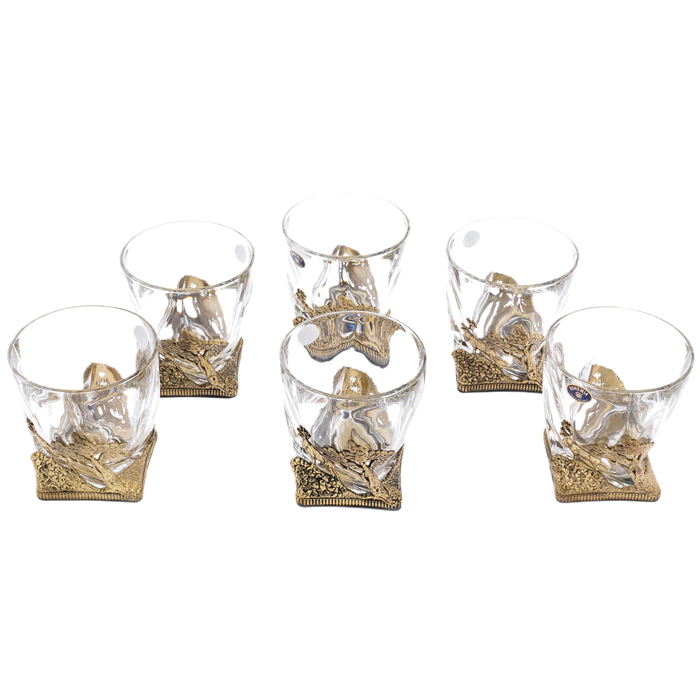 A set of glasses for whiskey "Hunting deer" for 6 people, in a gift box