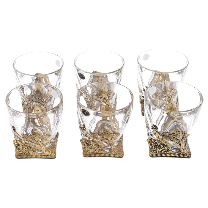 A set of glasses for whiskey "Hunting deer" for 6 people, in a gift box