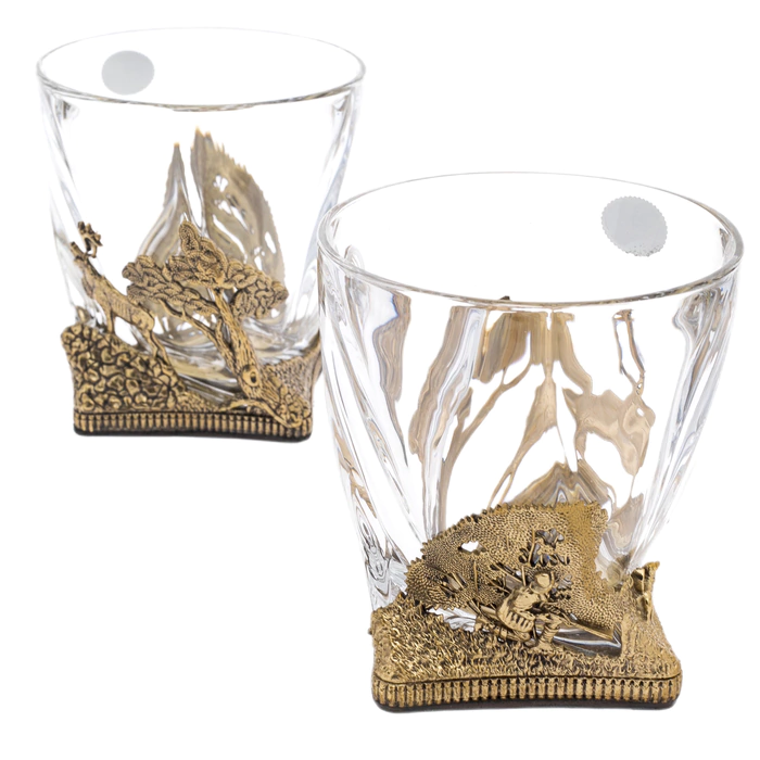 A set of glasses for whiskey "Hunting deer" for 6 people, in a gift box