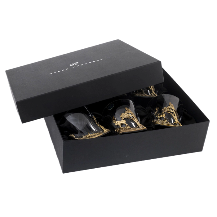 A set of glasses for whiskey "Hunting deer" for 6 people, in a gift box