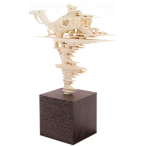 Highly artistic sculpture of a mammoth tusk "Traveller"