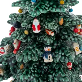 Новогодняя ёлка из фарфора "Лесной оркестр" зеленая