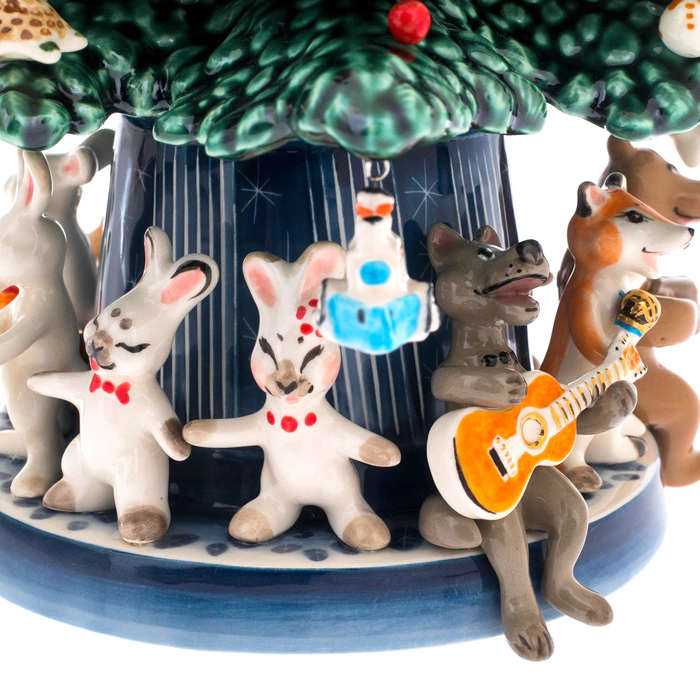 New Year's tree made of porcelain "Forest Orchestra" green
