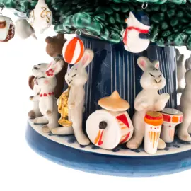 Новогодняя ёлка из фарфора "Лесной оркестр" зеленая