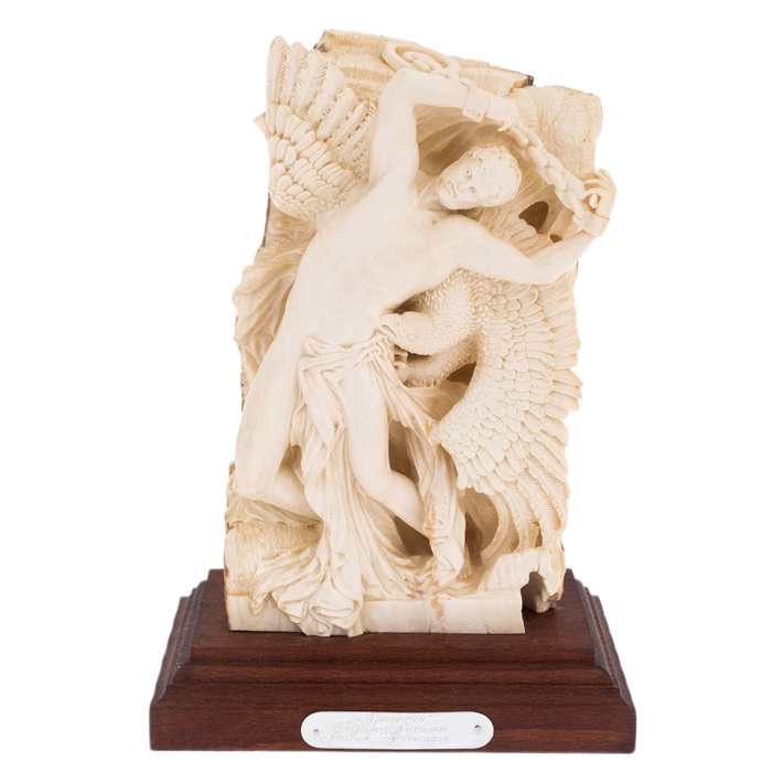 Mammoth tusk sculpture "Prometheus"