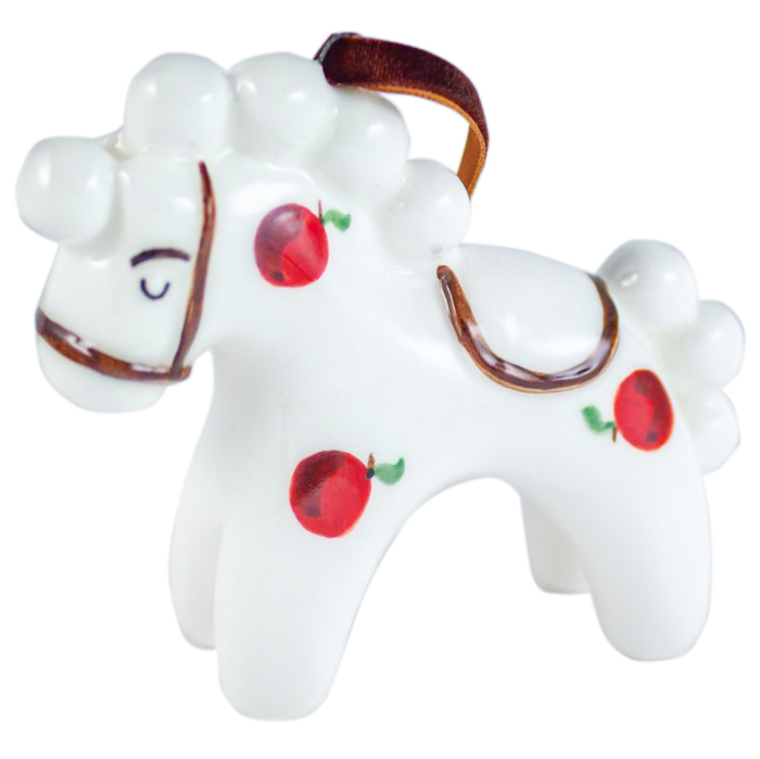 Christmas tree toy made of porcelain "Horse"
