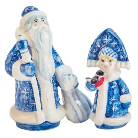 Фигурки фарфоровые "Дед Мороз и Снегурочка"