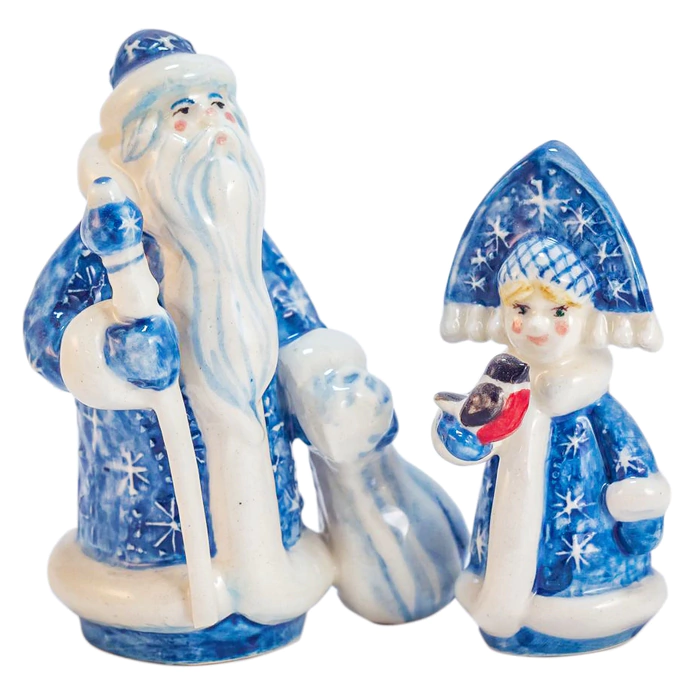 Porcelain figurines "Santa Claus and the Snow Maiden"