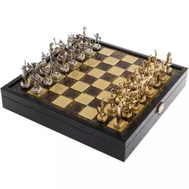 The Trojan War chess set is brown