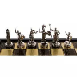 The Trojan War chess set is brown