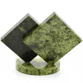 "Rhombus" serpentine table clock