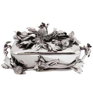 Dish for hot "Snail" made of silver